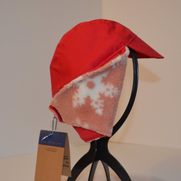 Homemade Musher Hat Red Waterproof Nylon Upper Shell Pink Fleece Inner Shell OS - Picture 3 of 9